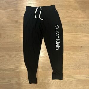 Calvin Klein Kids Black Sweatpants with White Accents